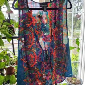 Vintage Gypsy Boho Colorful Lightweight Vest Size 8